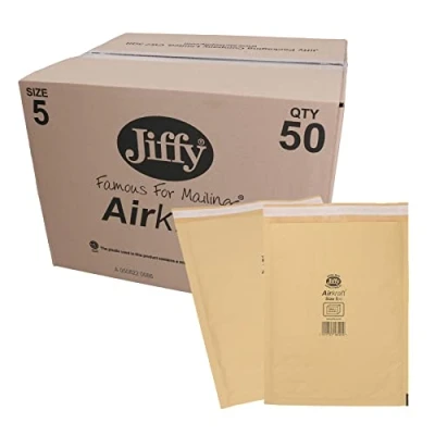 Image of AB Tools 50pk Genuine Gold Jiffy Bag Airkraft Bubble Padded Mail Envelope Size 5