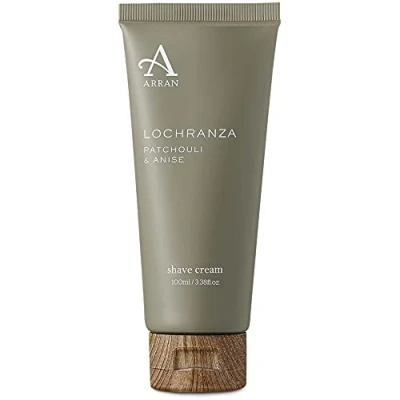 Image of Arran Sense of Scotland Lochranza Moisturising and Nourishing Vegetable Oil Shave Cream for Men (100ml/3.3floz) Woody Patchouli Vetiver Enhanced with Fresh Lemon Grapefruit