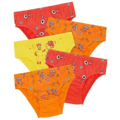 Image of Numberblocks Five Pack 100% Cotton Briefs 4 5 Years Multicolor