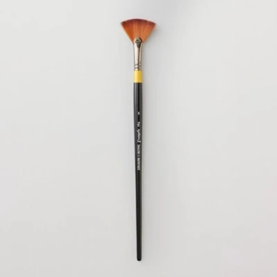 Image of Daler Rowney System3 Acrylic Brush, Stiff Synthetic Hair, Long Handle, Fan, 6