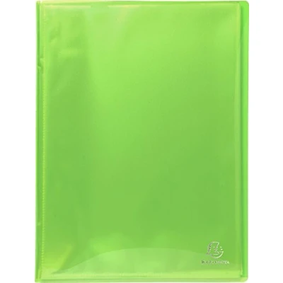 Image of Exacompta Ref. 85970E 1 Iderama document protector 100 smooth crystal pockets 200 views for A4 size 24 x 32 cm semi rigid polypro cover 10 random colors