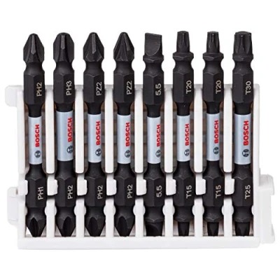 Image of Bosch Professional 8 piece impact Control Double Bladed Screwdriver Bit Set (Pick and Click, driver accessories)
