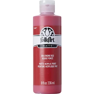 Image of FolkArt Acrylic Paint, Engine Red, 8 Oz