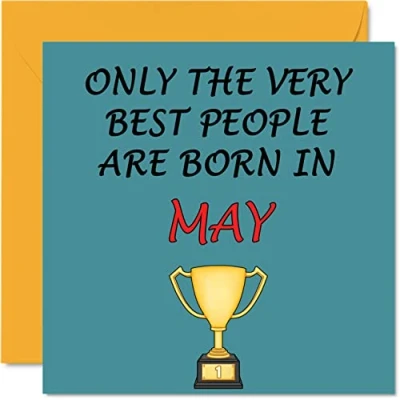 Image of Fun Birthday Cards for Men Women Very Best May Card Mum Dad Brother Sister Son Daughter Nan Grandad, 145mm x Greeting Cards, Joke Humour 30th 40th 50th Bday
