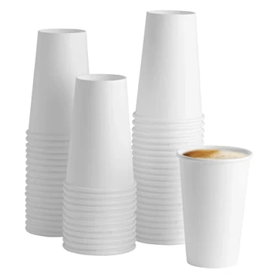 Image of Comfy Package [100 Pack] 16 oz. 475 ml White Paper Hot Cups Coffee
