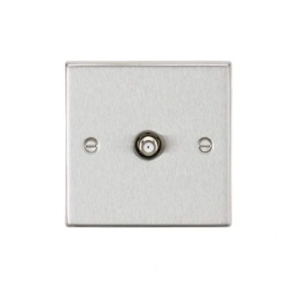 Image of KnightsBridge SAT TV Outlet Square Edge Brushed Chrome
