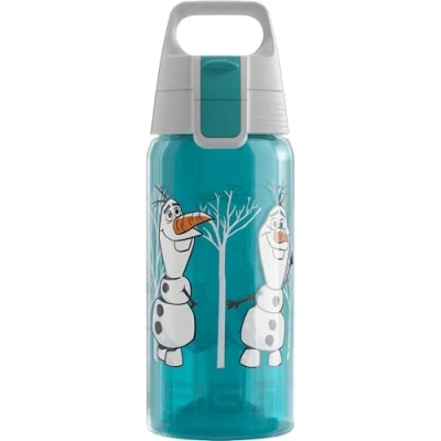 Image of SIGG Kids Water Bottle Viva One Disney Olaf Suitable For Carbonated Beverages Leakproof Dishwasher Safe BPA Free Sports &amp; Bike Light Blue 0.5L