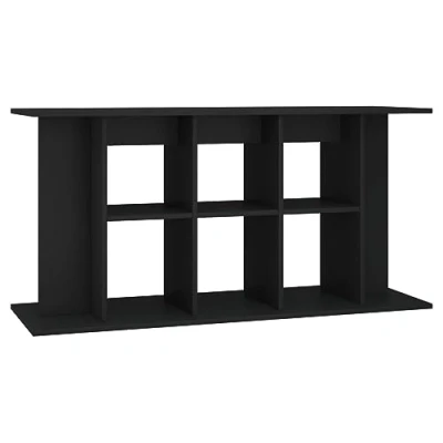 Image of vidaXL Aquarium Stand in Engineered Wood, Black 120x40x60 cm, with Ample Storage Space