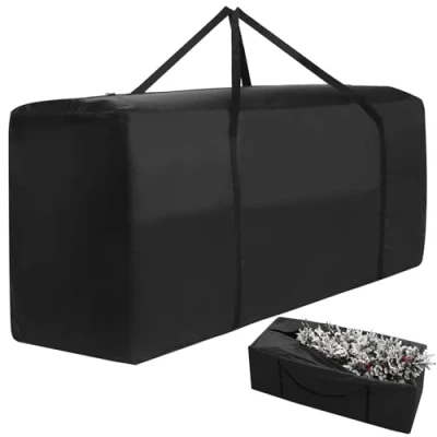 Image of DNIEBW Christmas Tree Storage Bag,Tree Bag 12ft Artificial Disassembled Trees,Heavy Duty Xmas Holiday with Durable Handles &amp; Dual Zipper (Black 68x30x20in)