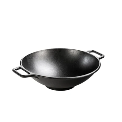 Image of LODGE Cast Iron Wok, Black, 9 Inch, 29.06 x 23.34 7.47 cm