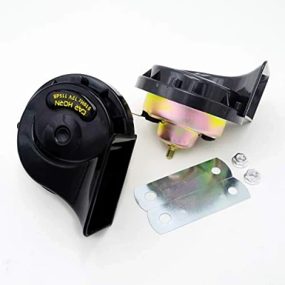 Image of YIYDA Car Horn Electric 115DB Motorcycle High and Low Tone with Bracket Black loudspeaker Universal Ship Waterproof Resistant Air for any 12V Truck SUV ect