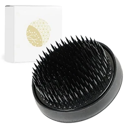 Image of Wazakura Black Ikebana Kenzan Flower Holder 2.4&quot; (61mm) Round Pin cushion, Made in Japan Arranging Accessories Frog Tool