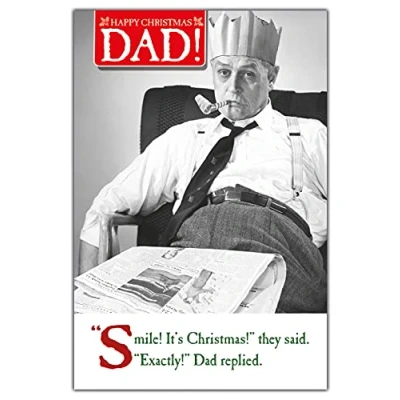Image of Dad Christmas Card, Funny Cards Dad, Xmas Card For Him Funny, Cards, Humorous