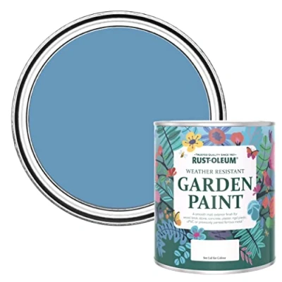 Image of Rust Oleum Blue Mould Resistant Garden Paint in Matt Finish Cornflower 750ml