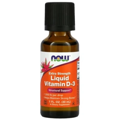 Image of Now Foods Vitamin D 3 Liquid (Extra Strength) Bone and Immune Health 1000 IU, 30 ml