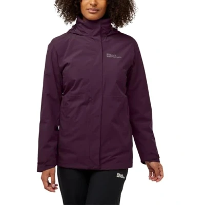 Image of Jack Wolfskin Women&#039;s Rotwand 3 in 1 JKT W Jacket, Midnight Plum, S