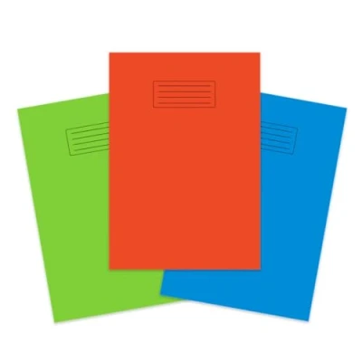 Image of indigo® A4 60 Pages Exercise Book with Bright Laminated Cover 8mm Lined and Margin (Pack of 3, Assorted)