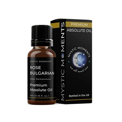 Image of Mystic Moments Rose Bulgarian Absolute Oil 5ml (Rosa Damascena) Pure &amp; Natural for Skincare, Perfumery Aromatherapy
