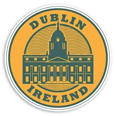 Image of 2 x 10cm Dublin Ireland Vinyl Stickers Irish Travel Luggage Sticker #29016