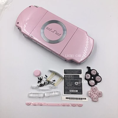 Image of NEW Replacement Sony PSP 2000 Console Full Housing Shell Cover With Button Set Pink.