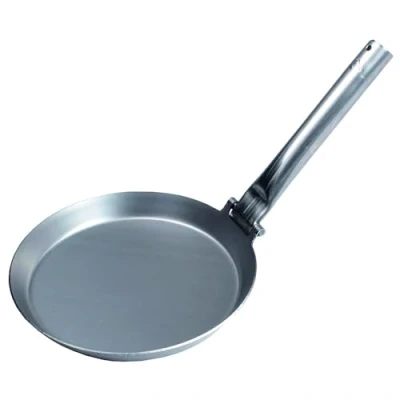 Image of Stabilotherm JÄGARSTEKPANNA Original Carbon Steel Frying Pan with Foldable Pipe Handle, for Outdoor Indoor Cooking, Camping