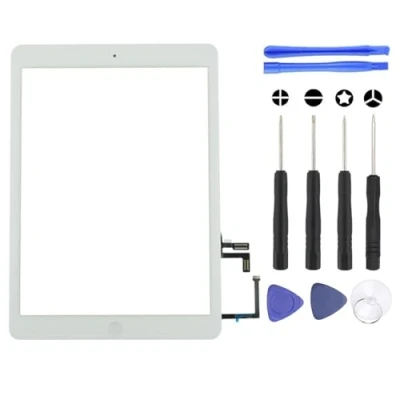Image of S&amp;L ENTERPRISE For iPad Air 1 1st Generation 5 Touch Screen Digitizer Replacement A1474 A1475 A1476 With Pre Installed Adhesive, Home Button, Camera Holder &amp; Tool Kit (White)
