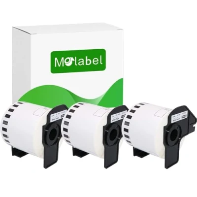 Image of Molabel address Label DK 22205 DK22205 Pack of 3 Rolls (Endless) Compatible with Brother P Touch QL 500 500A 500BS 500BW