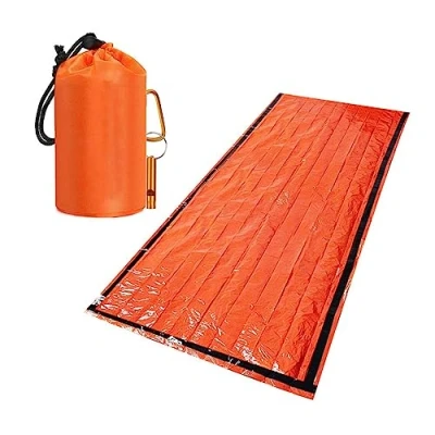Image of Dreneco Survival Sleeping Bag Emergency Bivvy Waterproof Rescue Blanket for Outdoor Camping, Hiking (Orange)