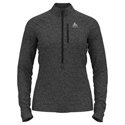 Image of ODLO MID Layer 1/2 ZIP Tencia Long sleeved top, Women&#039;s, Size: 12 14, Dark grey