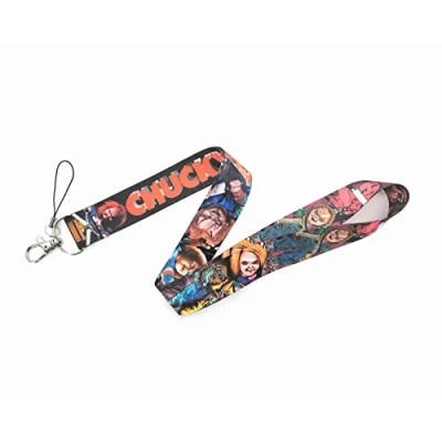 Image of Chucky Child&#039;s Play Horror Movie Halloween 17.7&quot; Neck Lanyard Keychain Holder ID Badge Mobile Phone Pin Strap by Pinstant, Black