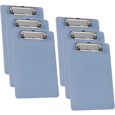 Image of Acrimet Clipboard Memo Size A5 (23,5 cm x 16 cm) Low Profile Clip (Plastic) (Solid Blue Color) (6 Pack)