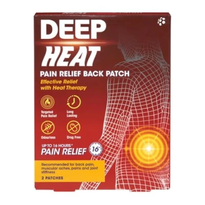 Image of Deep Heat Pain Relief Patches, For Muscular Aches, &amp; Stiffness (Pack of 2 Patches)