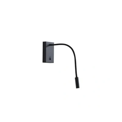 Image of Lucande LED reading lamp Hetti, black, metal, 14 cm high