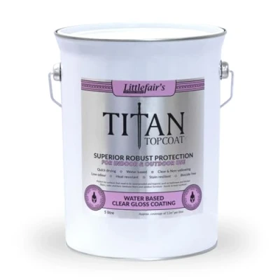 Image of Littlefair’s Clear Varnish 5ltr / Gloss for Wood Indoor &amp; Outdoor Waterproof Protection Easy Apply Water Based Polyurethane Top Coat Furniture Paint On Wipe