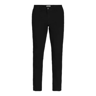 Image of JJ REBEL Men&#039;s Jrebmichael Slim Sharp Noos Chino Trousers, Black, 33 W/36 L