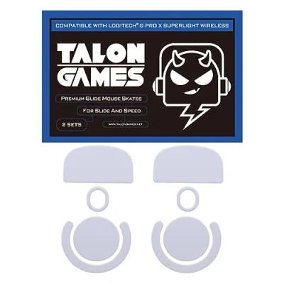 Image of 2Sets of TALONGAMES Rounded Curved Edges Mouse Feet Skates Compatible with Logitech G Pro X Superlight Gaming Replacement, 0.8mm, Pure PTFE Material Super Smooth Glide Pads