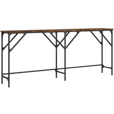 Image of vidaXL Console Table Smoked Oak 180x29x75 cm Engineered Wood