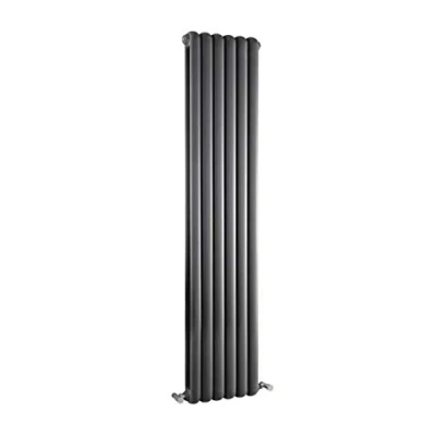 Image of Nuie Hudson Reed HSA006 Salvia Modern Double Panel Colosseum Designer Bathroom Radiator, 1500mm x 383mm, Anthracite, Set of 2 Pieces
