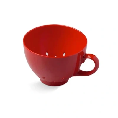 Image of Zeal Berry Colander Cup, Small Hand held Cup Shape Melamine Strainer/Sieve, for Washing &amp; Draining Fruits, and Berries (10cm) Red