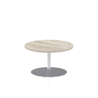 Image of Italia 800mm Poseur Round Table Grey Oak Top 475mm High Leg