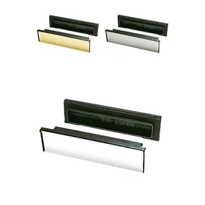 Image of Ironmongery World Upvc Wooden Sleeve Brush Sealed Telescopic Letter Box Postal Plate Cover Tidy Silver