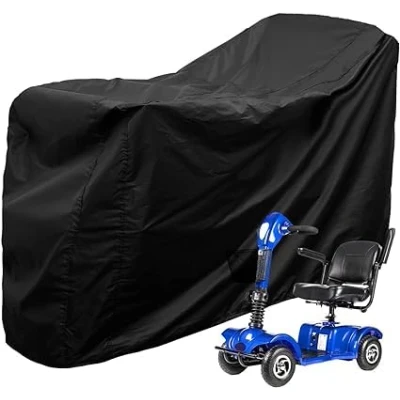 Image of Mobility Scooter Cover Waterproof Heavy Duty 190d Oxford Anti UV Wheelchair Storage with Bag Dust Motorbike Protect for Most Easy to Clean (190X71X117cm)