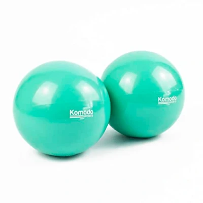 Image of Komodo Weighted Toning Balls Soft Pilates Yoga Training Pair (Green, 2 x 1kg = 2kg)