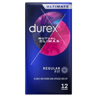 Image of Durex Mutual Climax Condoms Silicone Lube Regular Fit 12 pack