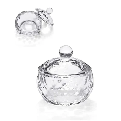 Image of Glamified, glam Crystal Clear Acrylic Liquid Powder Glass Dappen Dish Round Mixing Eyelash Eyebrow Tinting Tint (Round Dish)