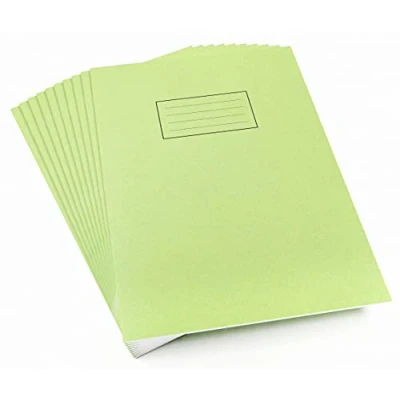 Image of Silvine Exercise Book A4 Ruled with Margin Green (10 Pack)
