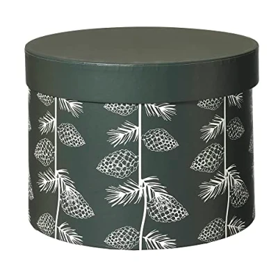 Image of Oasis® Noble Cone Hat Box (Set of 3), Round Nesting Lined Flower Boxes with Lids, Decorative Storage Boxes, Gift for Christmas New Year Wedding Occasions (S/M/L)