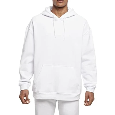 Image of Build Your Brand Men&#039;s Bb006 basic Oversize Hoody Hooded Sweatshirt, White, L