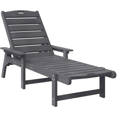 Image of vidaXL Sun Loungers 2 pcs Light Grey 162x53x98.5 cm HDPE