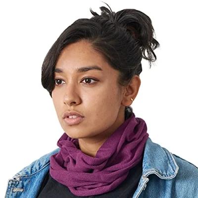Image of Silk Headband Scarf Neck Gaiter Womens Chemo Head Wrap Mens Motorcycle Fashion Purple